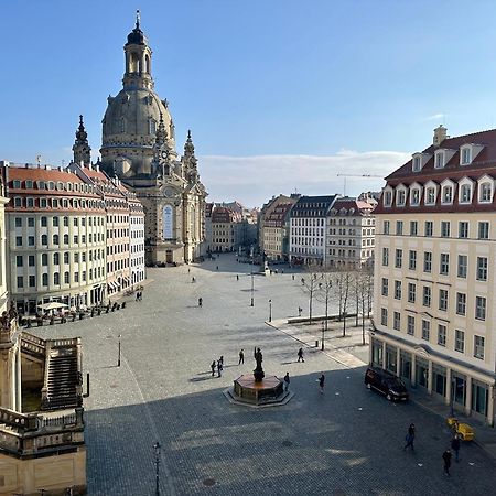 Luxus Suite Mit Einmaligem Blick Auf Die Frauenkirche Dresden Dış mekan fotoğraf