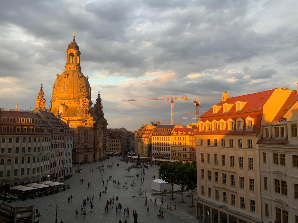 Luxus Suite Mit Einmaligem Blick Auf Die Frauenkirche Dresden Dış mekan fotoğraf