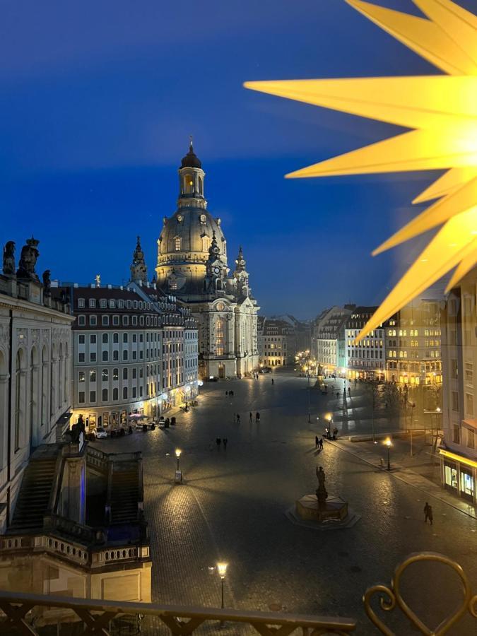 Luxus Suite Mit Einmaligem Blick Auf Die Frauenkirche Dresden Dış mekan fotoğraf