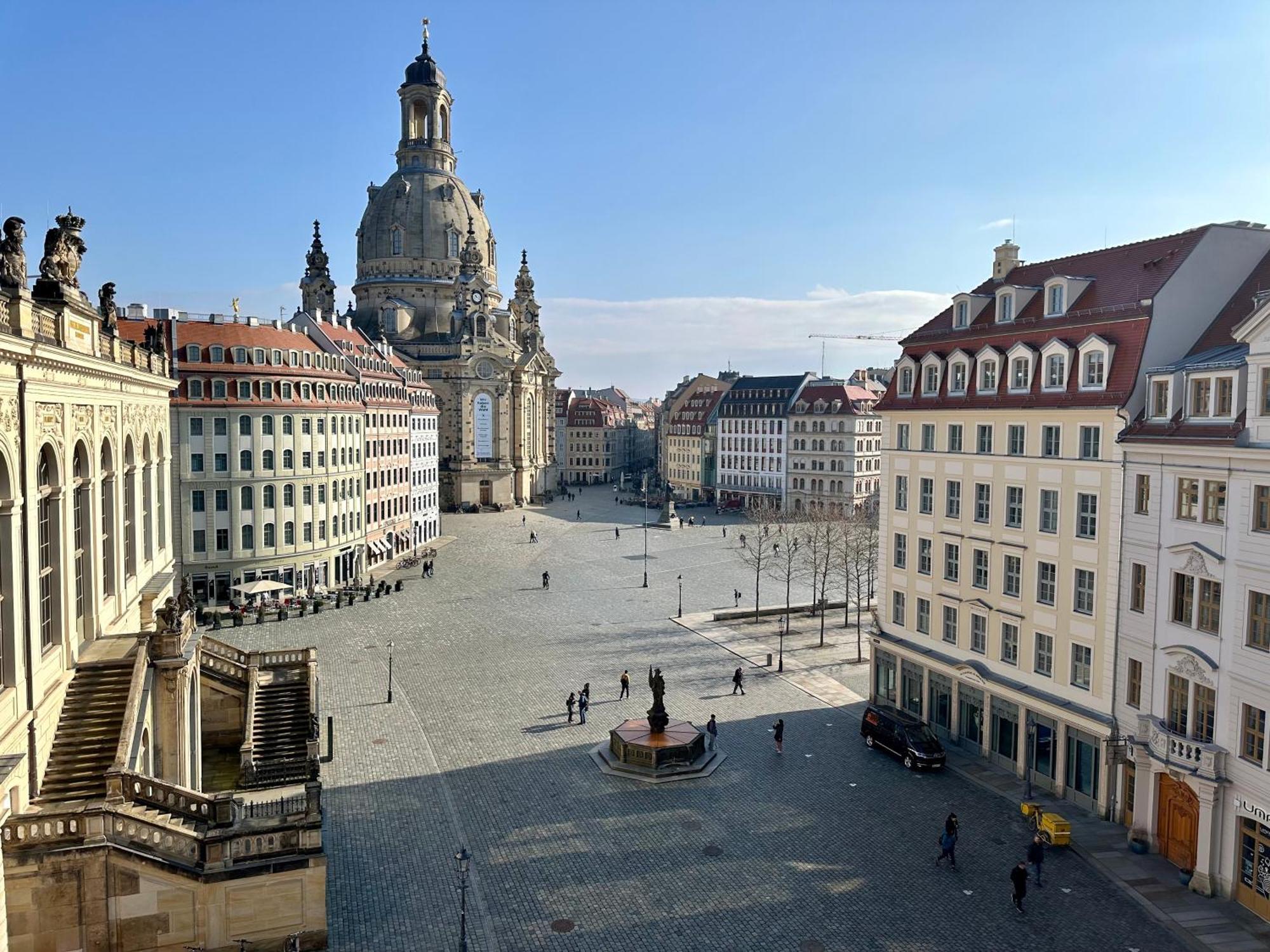 Luxus Suite Mit Einmaligem Blick Auf Die Frauenkirche Dresden Dış mekan fotoğraf